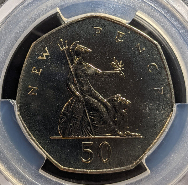 Great Britain 1972 Proof Fifty Pence 50p New Pence S-H1 PCGS PR68 FDC UNC #3367