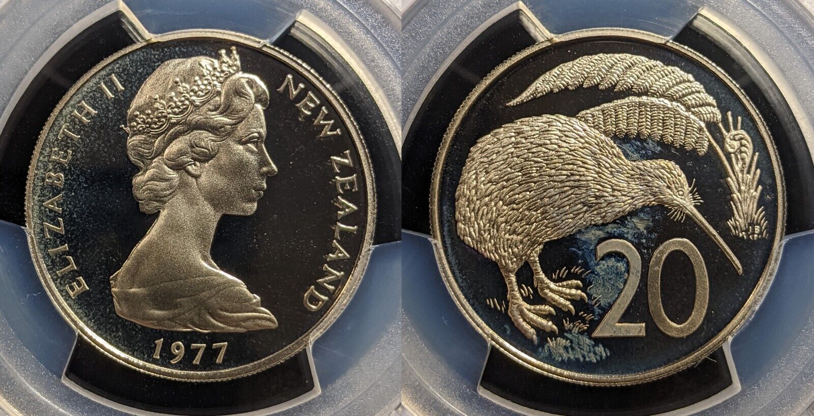 New Zealand 1977 Proof Twenty Cent 20c PCGS PR68DCAM FDC UNC #3368