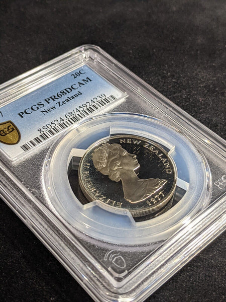 New Zealand 1977 Proof Twenty Cent 20c PCGS PR68DCAM FDC UNC #3368