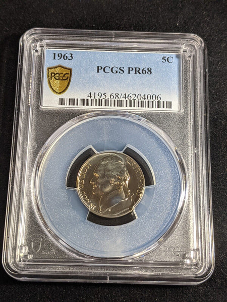 USA 1963 Proof Nickel Five Cent 5c PCGS PR68 FDC UNC #3372
