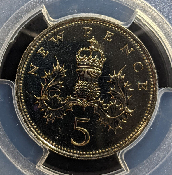 Great Britain 1972 Proof Five Pence 5p S-D1 New Pence PCGS PR68 FDC UNC #3373