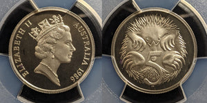1986 Proof Five Cent 5c Australia PCGS PR68DCAM FDC UNC #3375