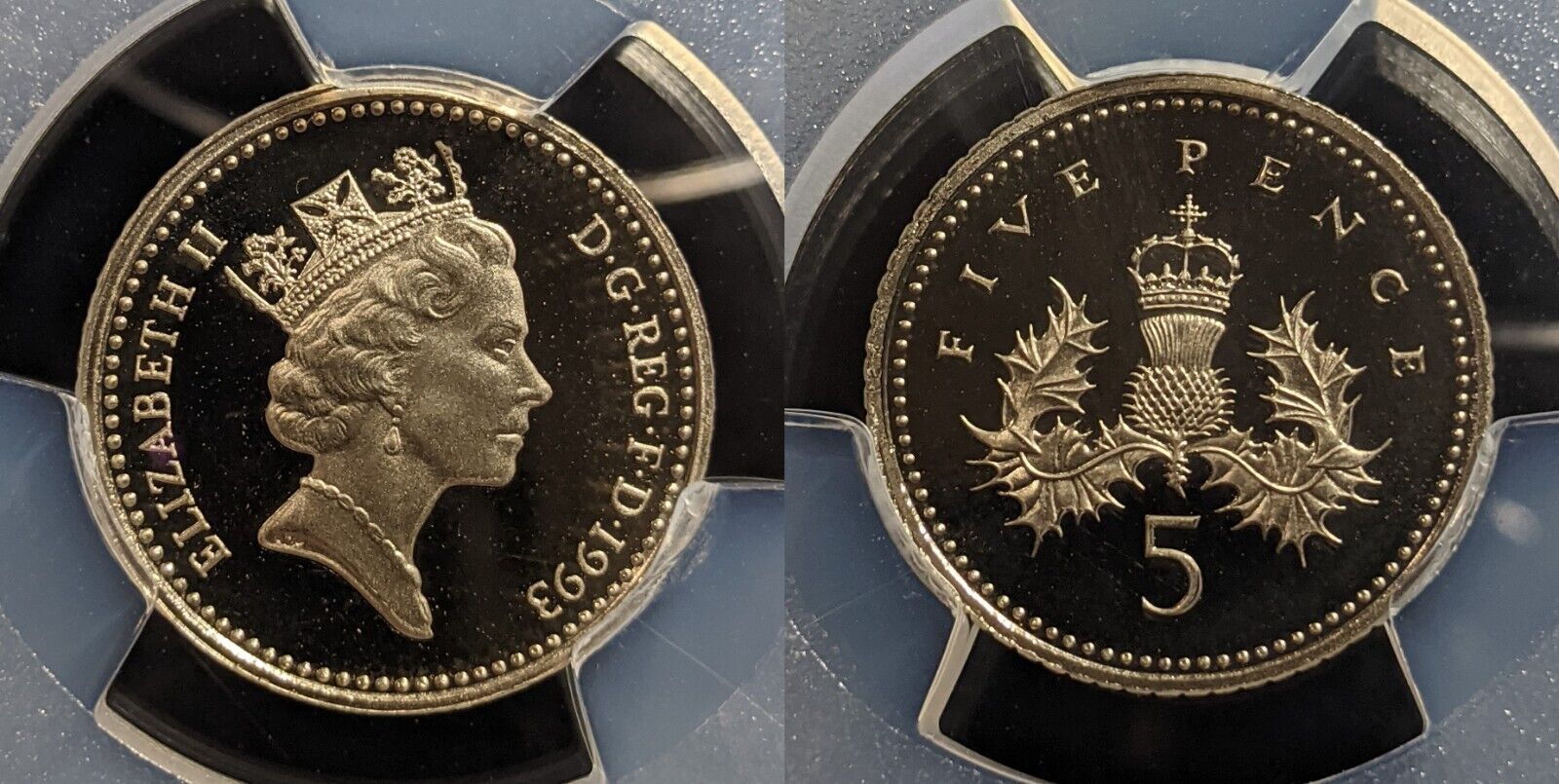 Great Britain 1993 Proof Five Pence 5p S-D4 New Pence PCGS PR69DCAM FDC UNC#3382