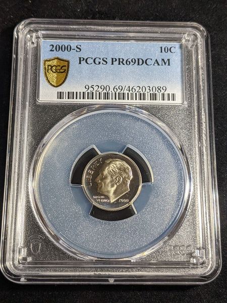 USA 2000 S Proof Dime 10c PCGS PR69DCAM FDC UNC #3391