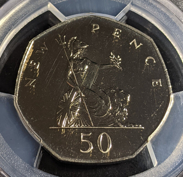 Great Britain 1971 Proof Fifty Pence 50p S-H1 PCGS PR67 DCAM FDC UNC #3392