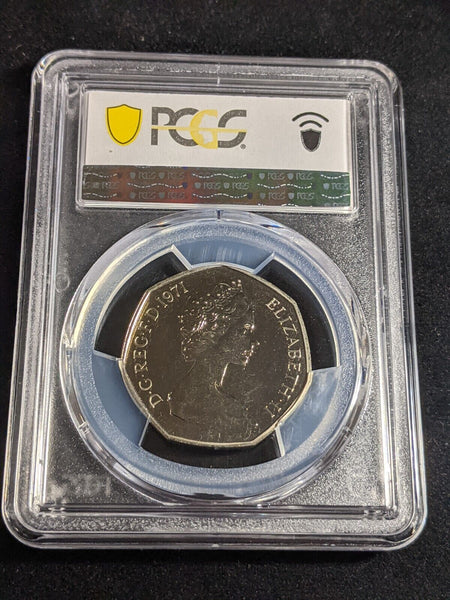Great Britain 1971 Proof Fifty Pence 50p S-H1 PCGS PR67 DCAM FDC UNC #3392