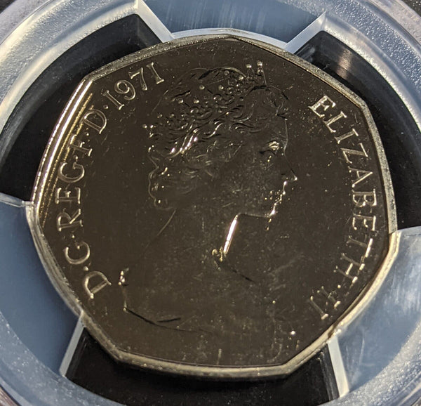 Great Britain 1971 Proof Fifty Pence 50p S-H1 PCGS PR67 DCAM FDC UNC #3392