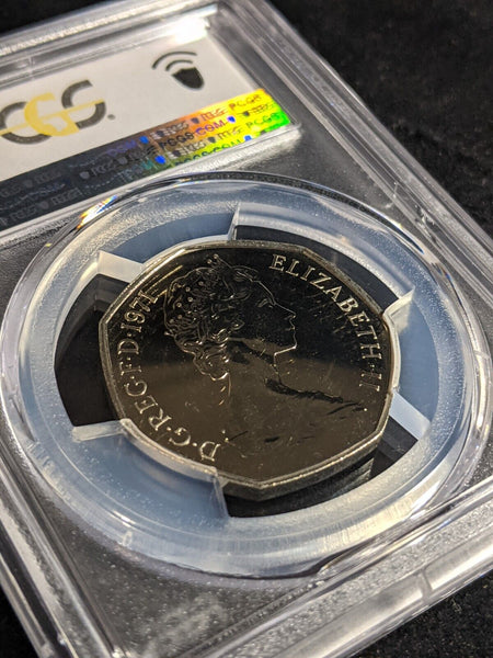 Great Britain 1971 Proof Fifty Pence 50p S-H1 PCGS PR67 DCAM FDC UNC #3392