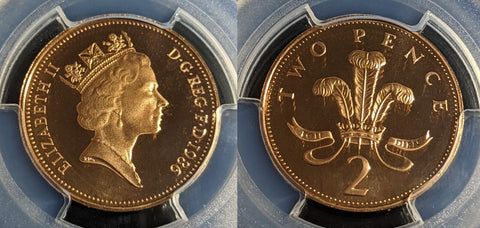 Great Britain 1986 Proof Two Pence 2p S-C3 PCGS PR69DCAM FDC UNC #3390