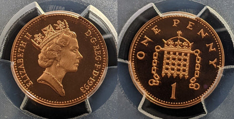 Great Britain 1993 Proof One Pence 1P S-B4 PCGS PR69DCAM FDC UNC #3394