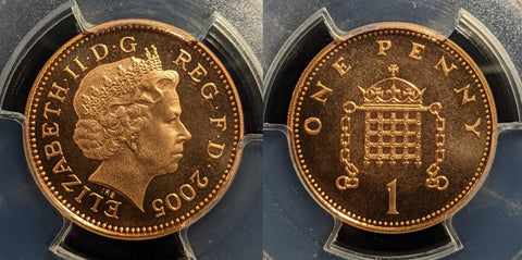Great Britain 2005 Proof One Pence 1P S-B5 PCGS PR68DCAM FDC UNC #3399