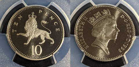 Great Britain 1993 Proof Ten Pence 10p S-F4 PCGS PR69DCAM FDC UNC #3388
