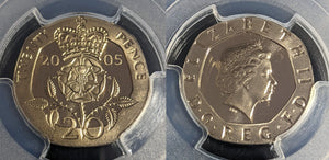 Great Britain 2005 Proof Twenty Pence 20p S-G3 PCGS PR69DCAM FDC UNC #3414