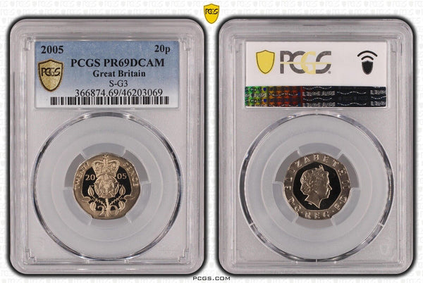Great Britain 2005 Proof Twenty Pence 20p S-G3 PCGS PR69DCAM FDC UNC #3414