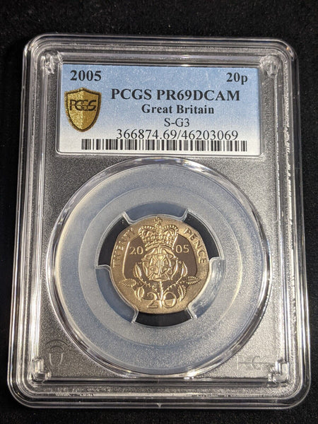 Great Britain 2005 Proof Twenty Pence 20p S-G3 PCGS PR69DCAM FDC UNC #3414