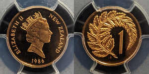 New Zealand 1986 Proof One Cent 1c PCGS PR69DCAM FDC UNC #3423