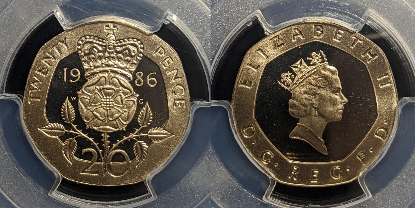 Great Britain 1986 Proof Twenty Pence 20p S-G2 PCGS PR69DCAM FDC UNC #3427