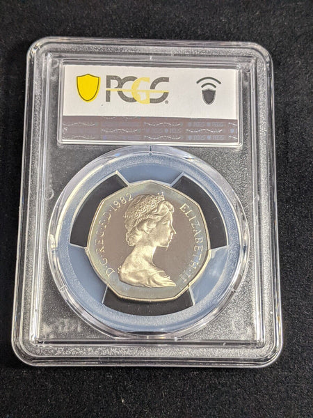 Great Britain 1982 Proof Fifty Pence 50p S-H3 PCGS PR68DCAM FDC UNC #3433