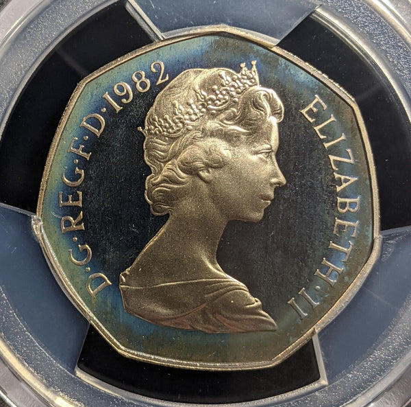 Great Britain 1982 Proof Fifty Pence 50p S-H3 PCGS PR68DCAM FDC UNC #3433