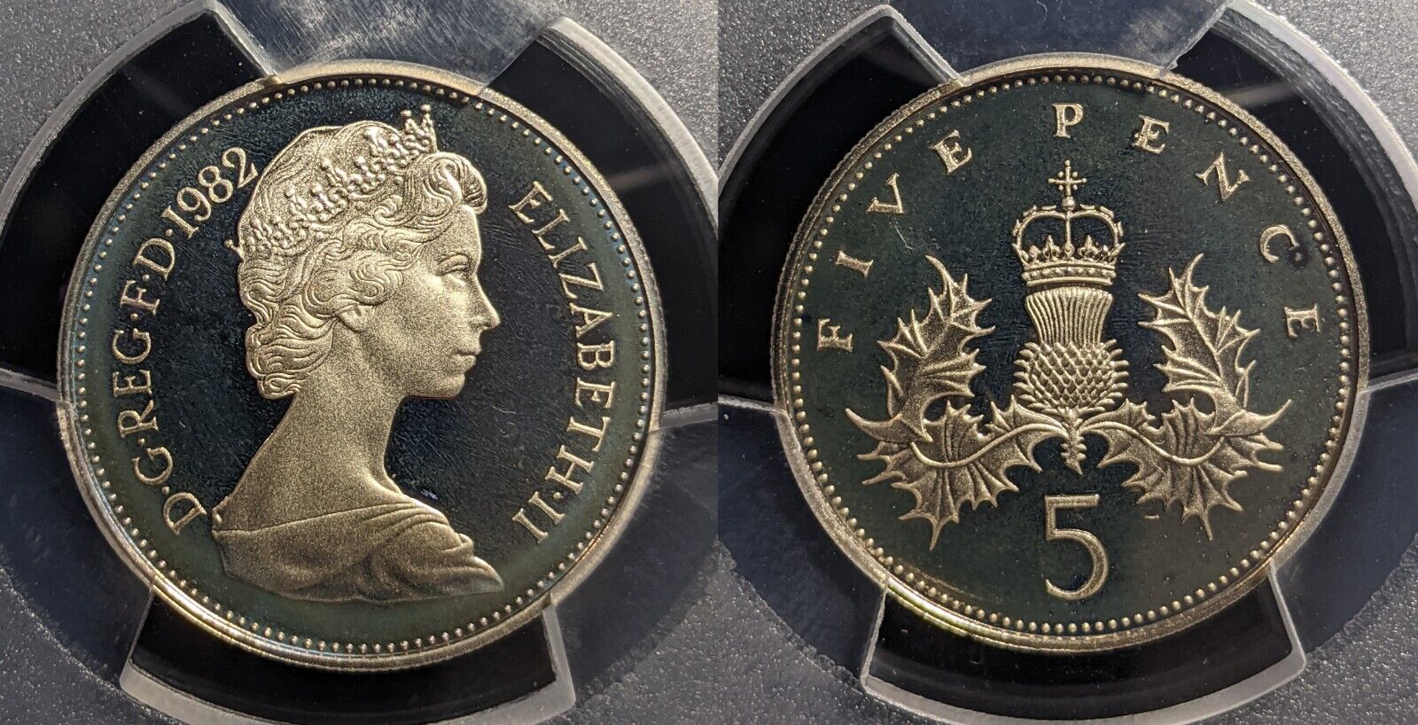 Great Britain 1982 Proof Five Pence 5p S-D2 New Pence PCGS PR68DCAM FDC UNC#3432