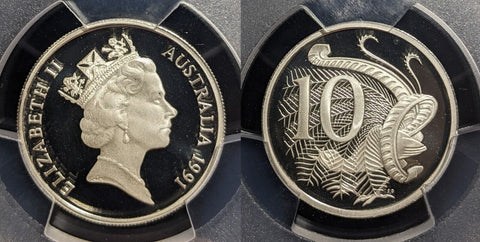 1991 Proof Silver Ten Cent 10c Australia PCGS PR69DCAM FDC UNC #3436