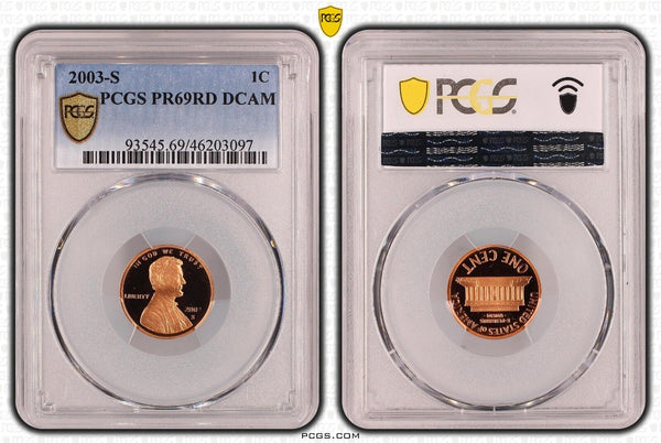 USA 2003 S Proof One Cent 1c PCGS PR69RD DCAM FDC UNC #3441