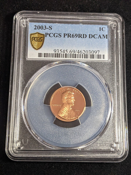 USA 2003 S Proof One Cent 1c PCGS PR69RD DCAM FDC UNC #3441