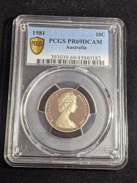 1981 Proof Ten Cent 10c Australia PCGS PR69DCAM FDC UNC #3443