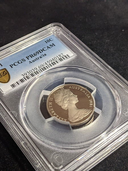 1981 Proof Ten Cent 10c Australia PCGS PR69DCAM FDC UNC #3443