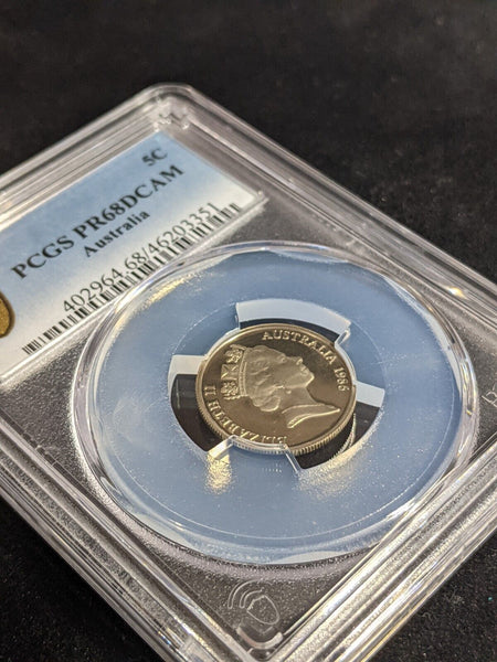 1986 Proof Five Cent 5c Australia PCGS PR68DCAM FDC UNC #3444