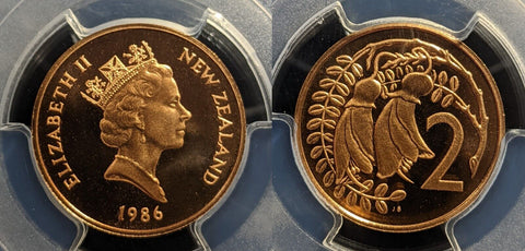 New Zealand 1986 Proof Two Cent 2c PCGS PR69DCAM FDC UNC #3447