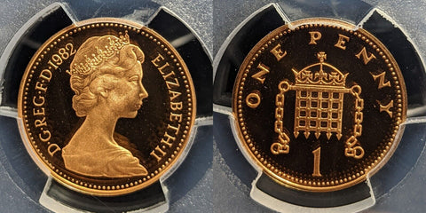 Great Britain 1982 Proof One Pence 1P S-B2 PCGS PR69RD DCAM FDC UNC #3451