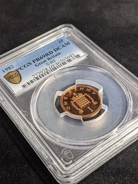 Great Britain 1982 Proof One Pence 1P S-B2 PCGS PR69RD DCAM FDC UNC #3451