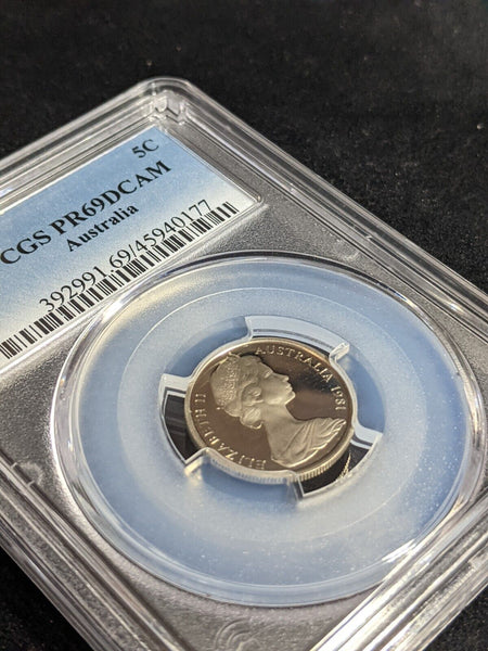 1981 Proof Five Cent 5c Australia PCGS PR69DCAM FDC UNC #3445