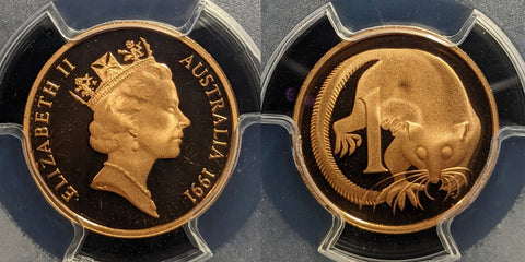 1991 Proof One Cent 1c Australia PCGS PR69DCAM FDC UNC #3458