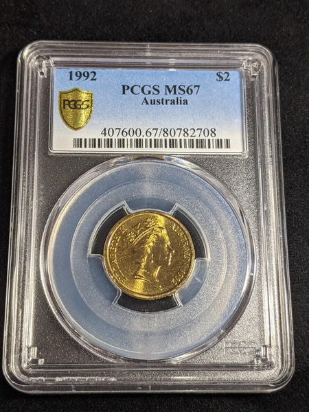 1992 Two Dollar $2 Australia PCGS MS67 FDC GEM UNC #3462