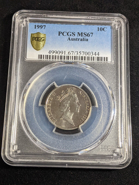 1997 Ten Cent 10c Australia PCGS MS67 FDC GEM UNC #3461