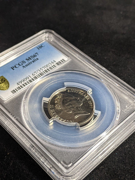 1997 Ten Cent 10c Australia PCGS MS67 FDC GEM UNC #3461