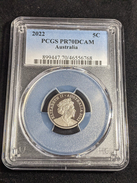 2022 Proof Five Cent 5c Australia PCGS PR70DCAM FDC UNC #3465