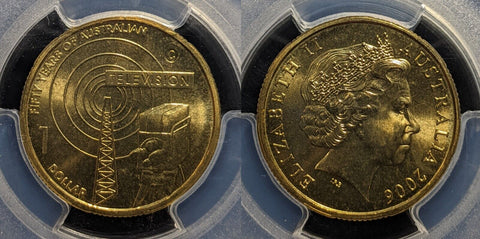 2006 C One Dollar $1 50 Years of Television Australia PCGS MS67 FDC GEM UNC#3472