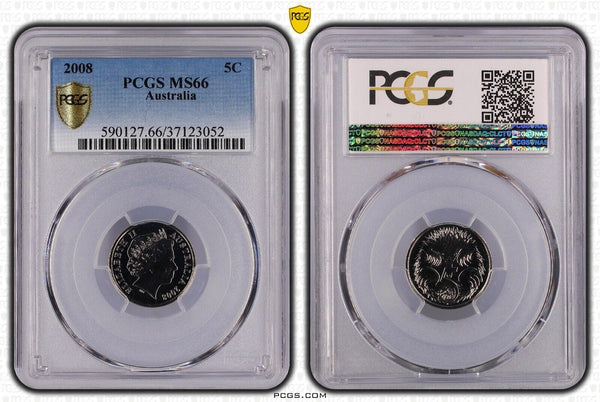 2008 Five Cent 5c Australia PCGS MS66 GEM UNC #3484