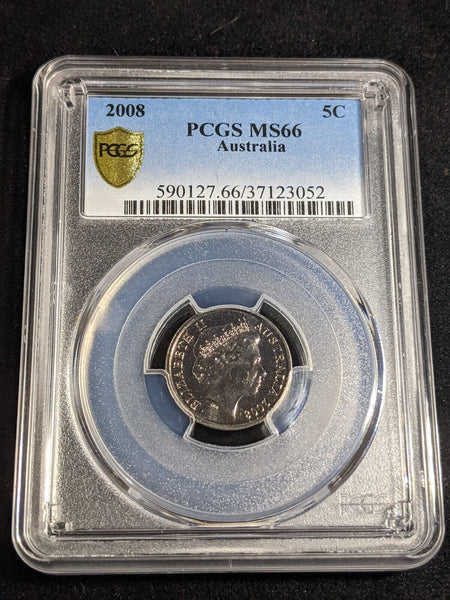 2008 Five Cent 5c Australia PCGS MS66 GEM UNC #3484