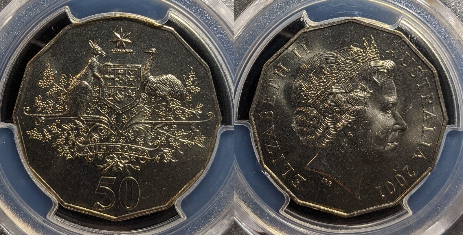 2001 Fifty Cent 50c Centenary of Federation Australia PCGS MS66 GEM UNC #3487