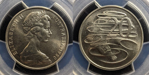 1980 Twenty Cent 20c Australia PCGS MS65 GEM UNC #3489