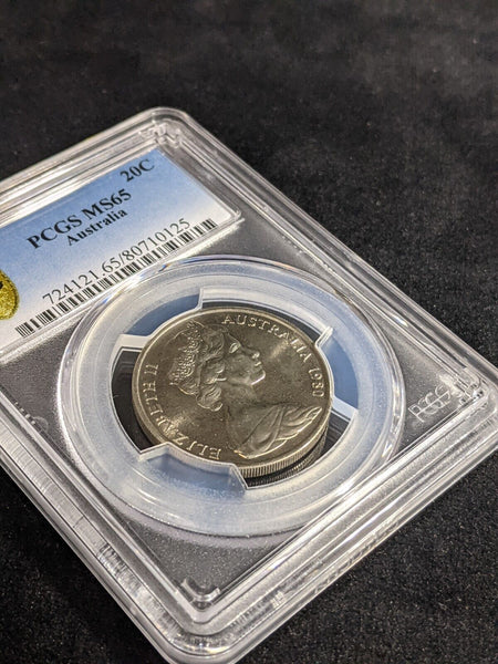 1980 Twenty Cent 20c Australia PCGS MS65 GEM UNC #3489