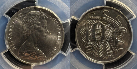 1977 Ten Cent 10c Australia PCGS MS67 FDC GEM UNC #3492