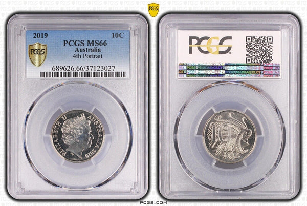 2019 Ten Cent 10c 4th Portrait Australia PCGS MS66 GEM UNC #3498