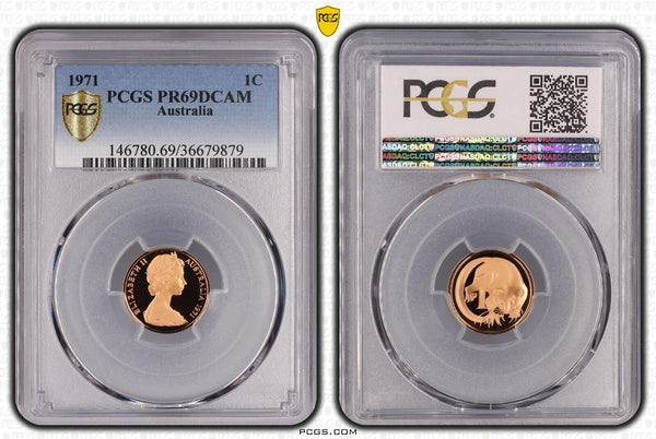 1971 Proof One Cent 1c Australia PCGS PR69DCAM FDC UNC #3501