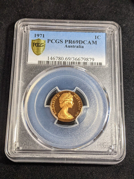 1971 Proof One Cent 1c Australia PCGS PR69DCAM FDC UNC #3501