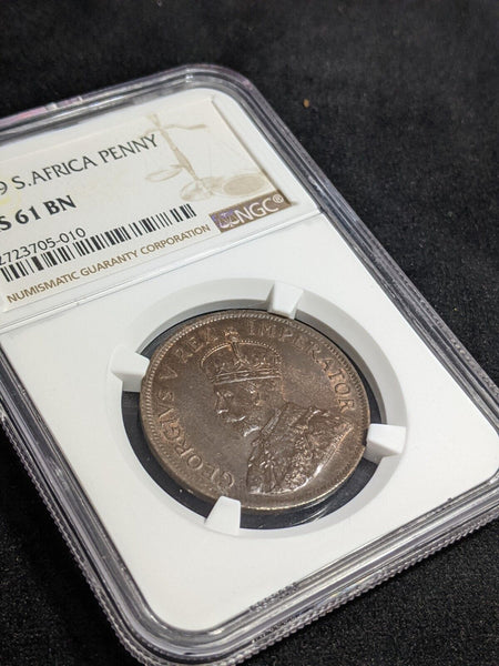 South Africa 1929 Penny 1d KM# 14.2 NGC MS61 BN #3505